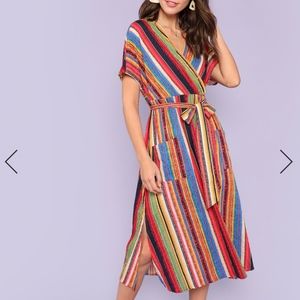 Colorful wrap dress